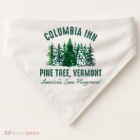 Columbia Inn Pine Tree Vermont Merry Christmas USA-Made Doggie Bandana thumb 0