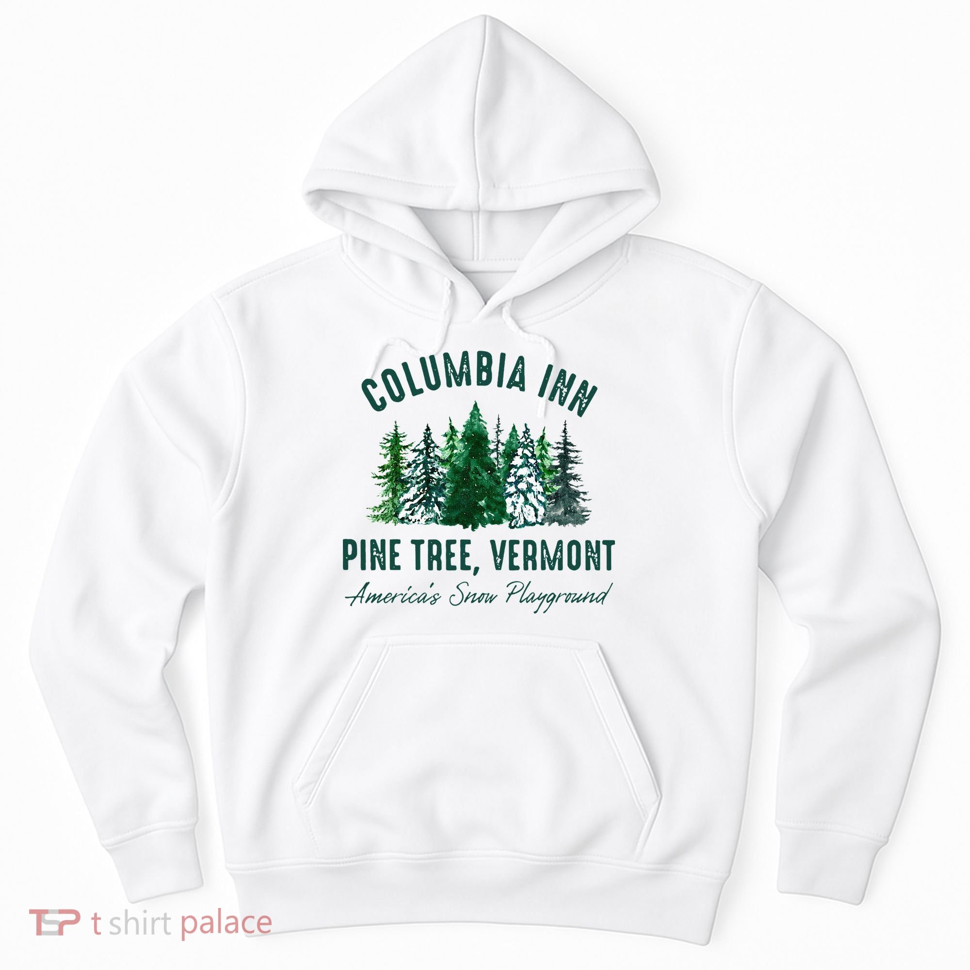 Columbia Inn Pine Tree Vermont Merry Christmas Hoodie
