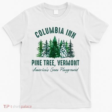 Columbia Inn Pine Tree Vermont Merry Christmas T-Shirt