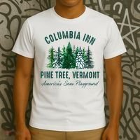 Columbia Inn Pine Tree Vermont Merry Christmas T-Shirt thumb 3