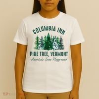 Columbia Inn Pine Tree Vermont Merry Christmas T-Shirt thumb 4