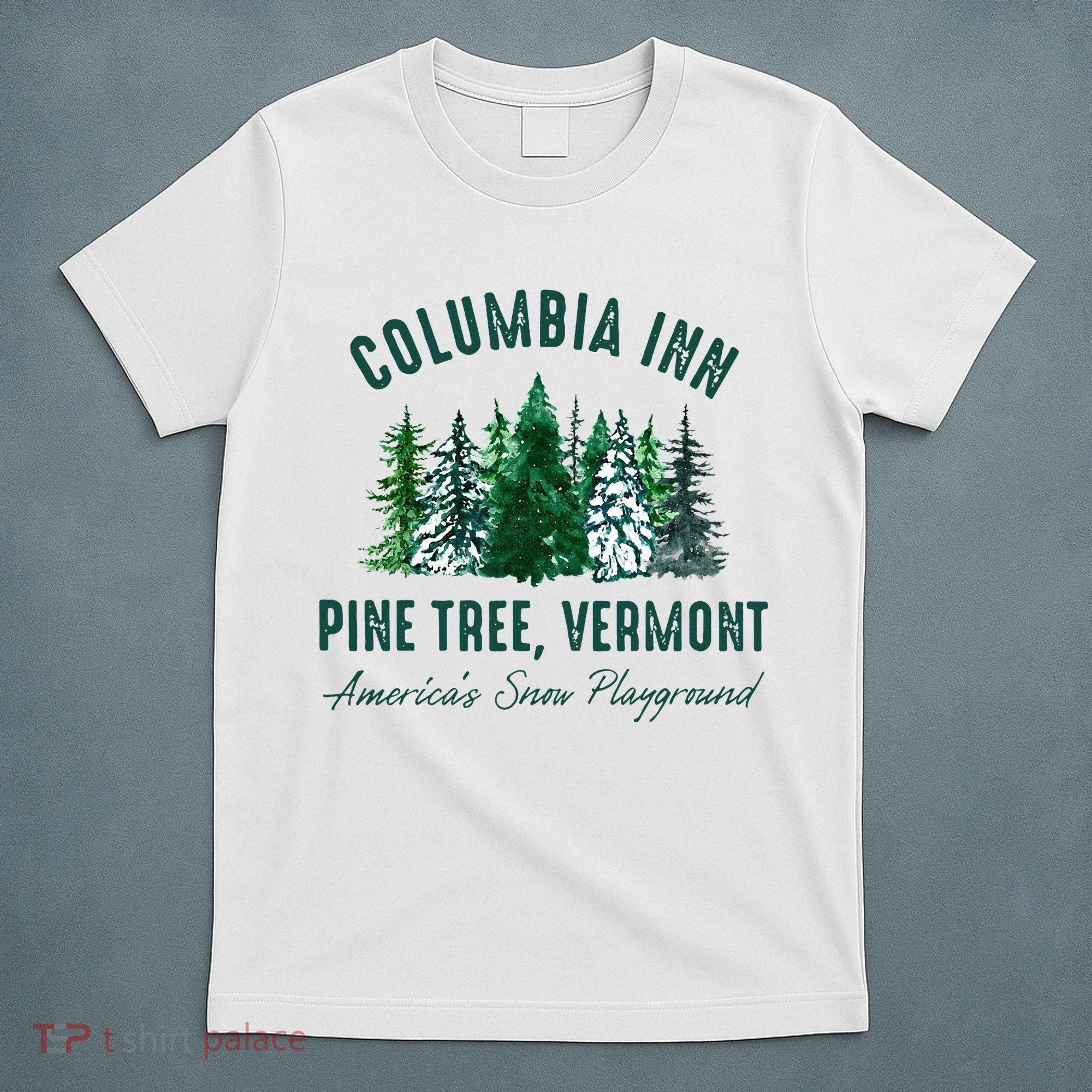 Columbia Inn Pine Tree Vermont Merry Christmas T-Shirt