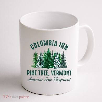 Columbia Inn Pine Tree Vermont Merry Christmas Coffee Mug back