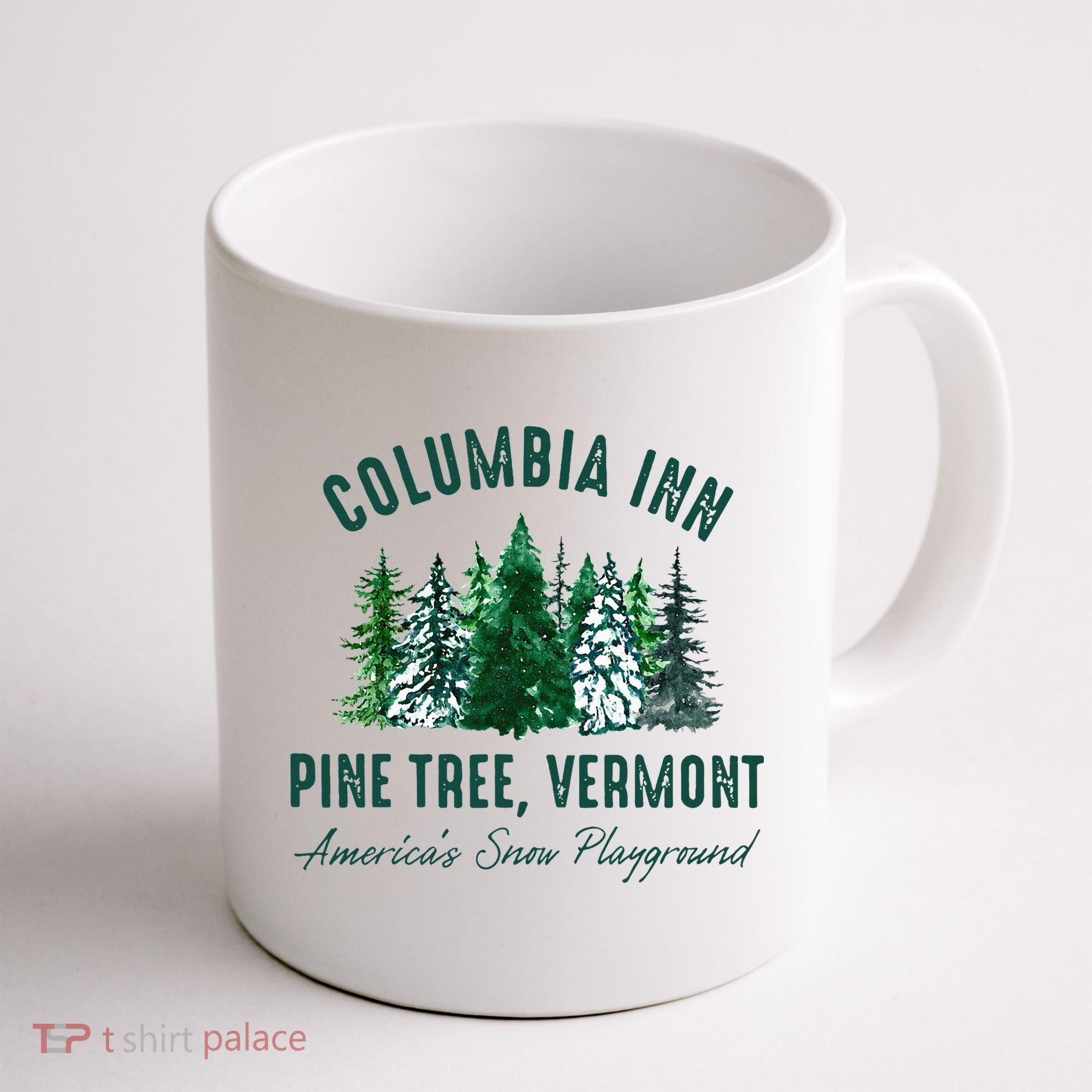 Columbia Inn Pine Tree Vermont Merry Christmas Coffee Mug