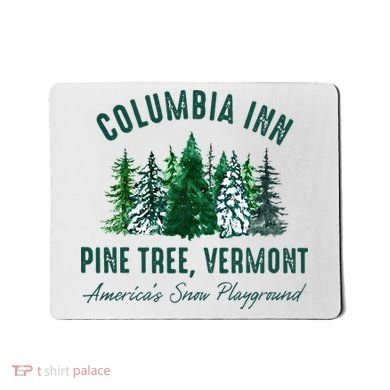Columbia Inn Pine Tree Vermont Merry Christmas Mousepad