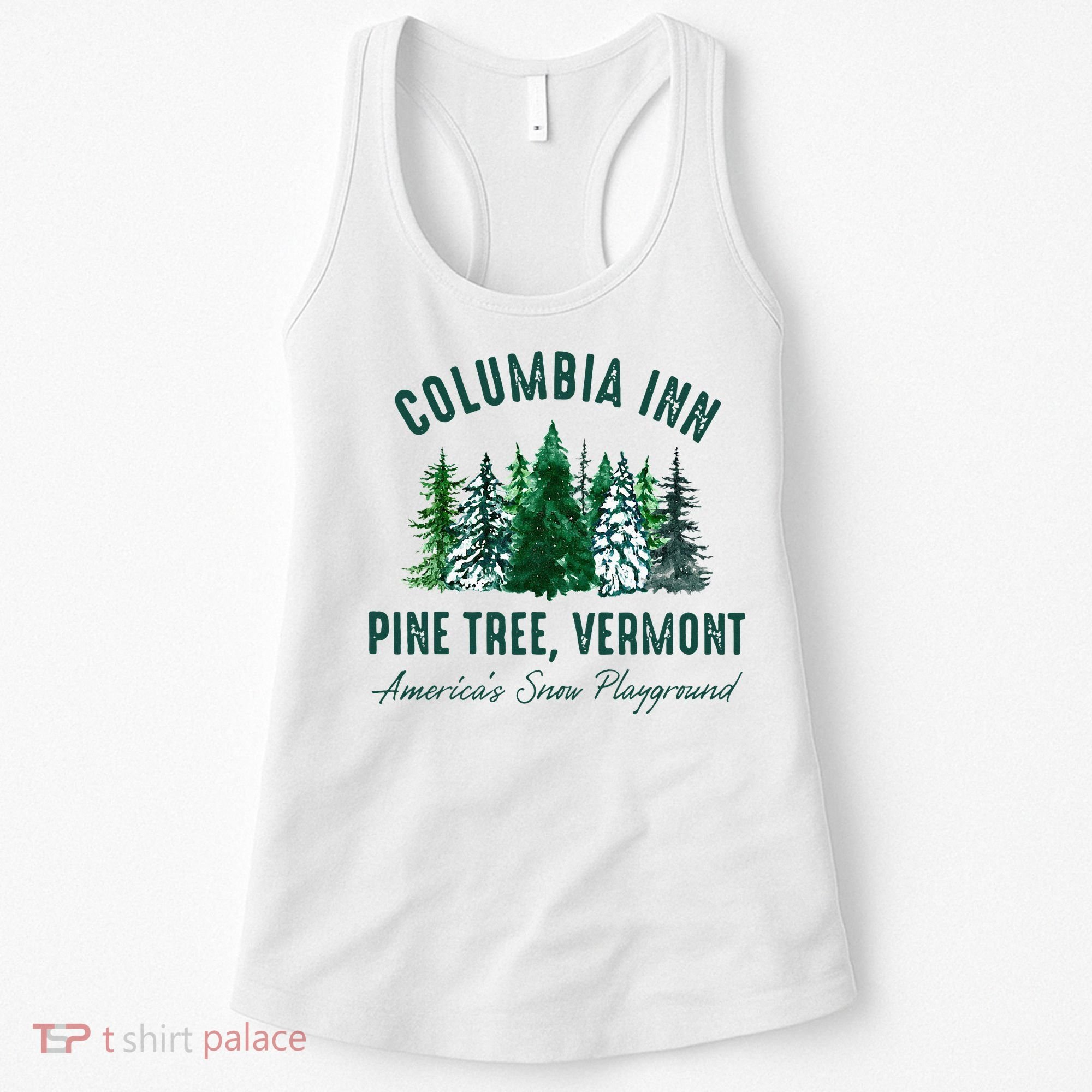 Columbia Inn Pine Tree Vermont Merry Christmas Women's Tank Top