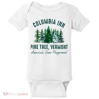 Columbia Inn Pine Tree Vermont Merry Christmas Baby Bodysuit thumb 0