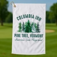 Columbia Inn Pine Tree Vermont Merry Christmas Golf Towel thumb 1