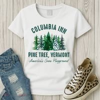 Columbia Inn Pine Tree Vermont Merry Christmas Women's T-Shirt thumb 3
