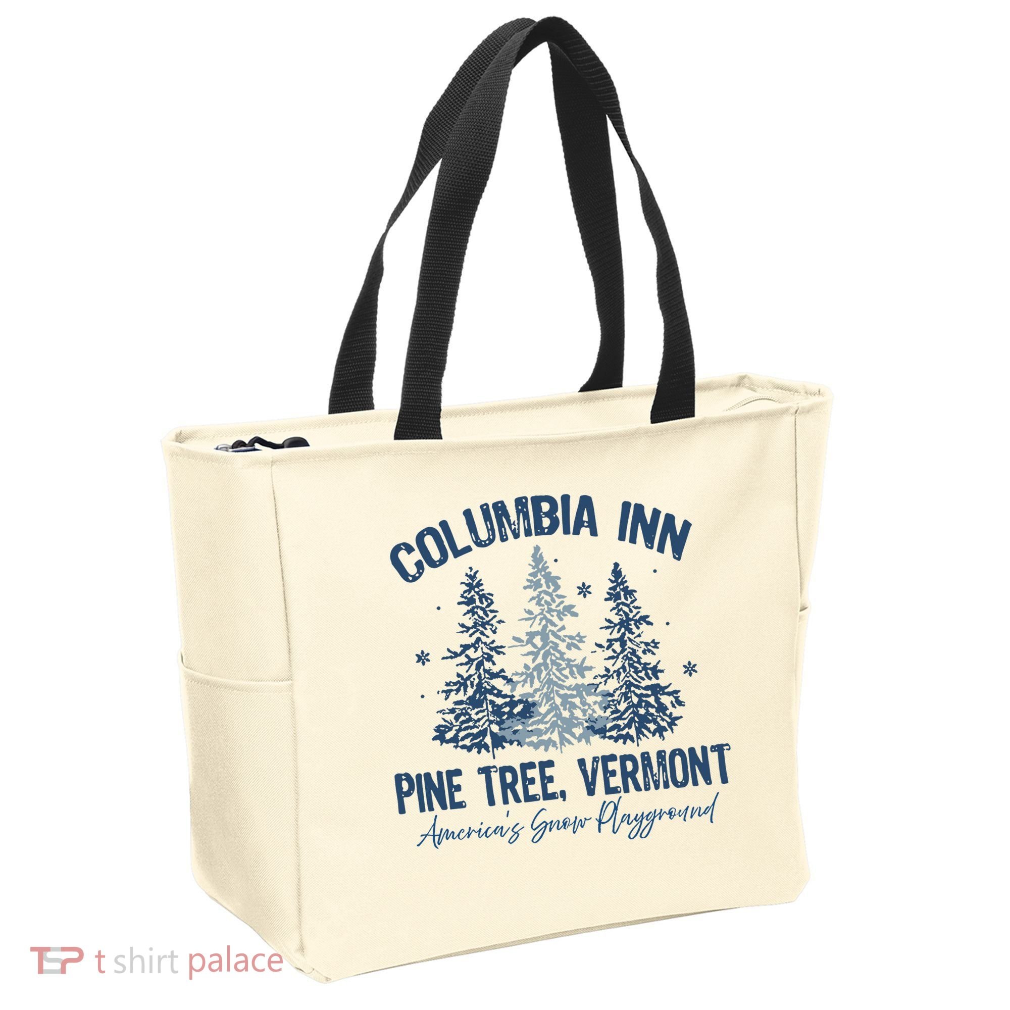 Columbia Inn Pine Tree Vermont Always A White Christmas Tote Bag