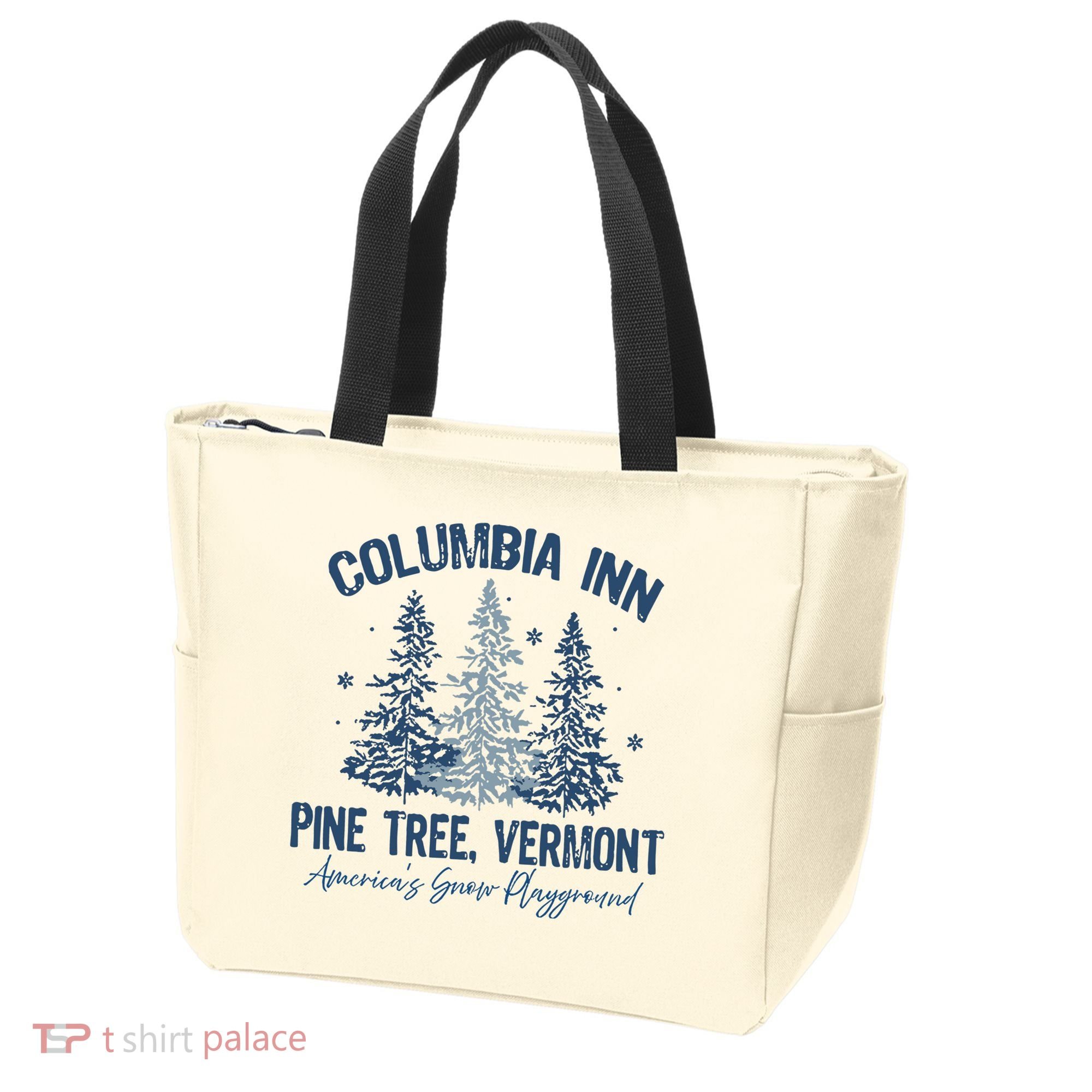 Columbia Inn Pine Tree Vermont Always A White Christmas Tote Bag