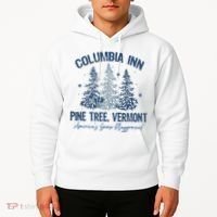 Columbia Inn Pine Tree Vermont Always A White Christmas Hoodie thumb 2