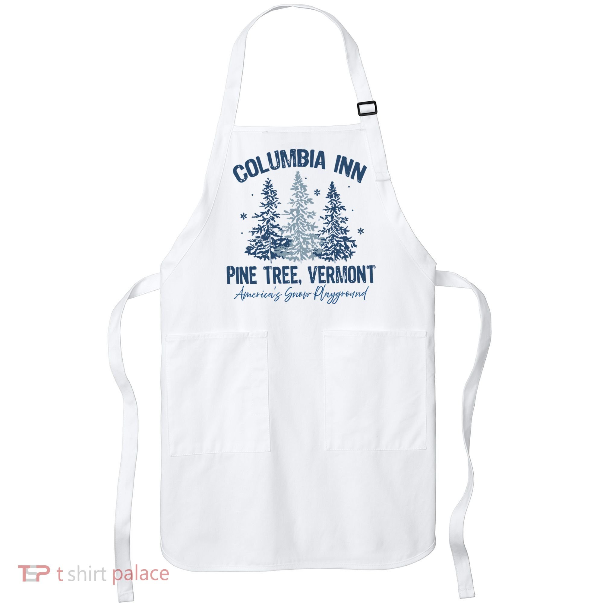 Columbia Inn Pine Tree Vermont Always A White Christmas Apron