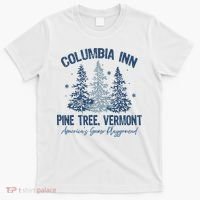 Columbia Inn Pine Tree Vermont Always A White Christmas T-Shirt thumb 0