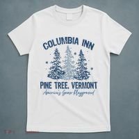 Columbia Inn Pine Tree Vermont Always A White Christmas T-Shirt thumb 5