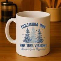 Columbia Inn Pine Tree Vermont Always A White Christmas Coffee Mug thumb 4