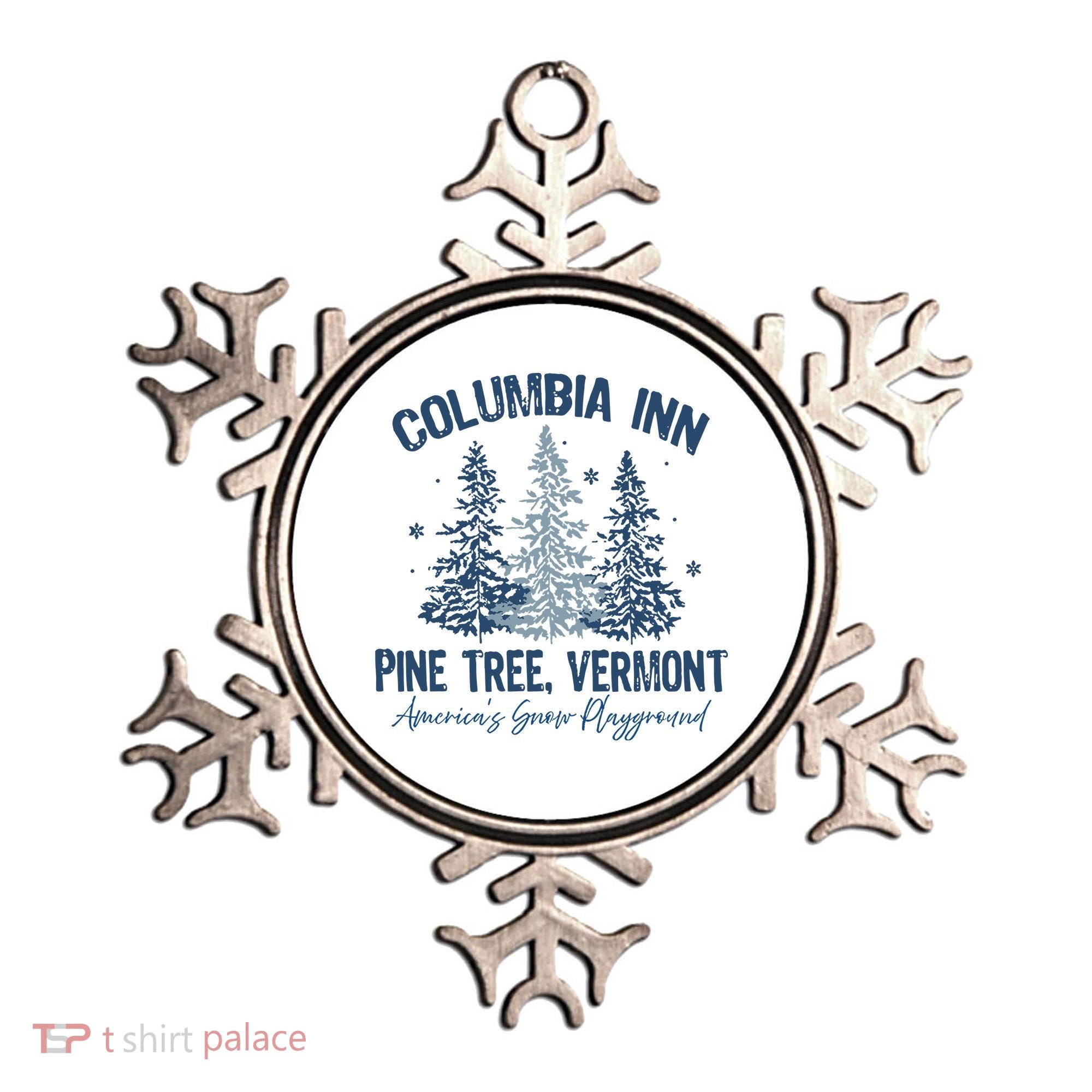 Columbia Inn Pine Tree Vermont Always A White Christmas Ornament