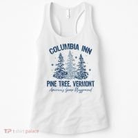 Columbia Inn Pine Tree Vermont Always A White Christmas Women's Tank Top thumb 0