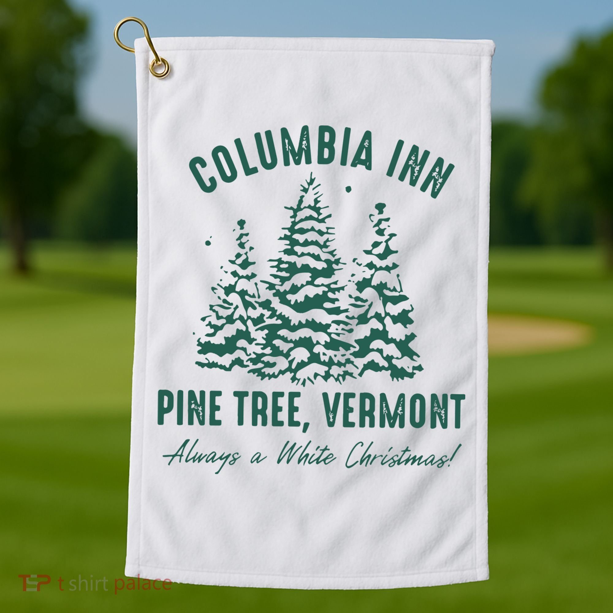 Columbia Inn Pine Tree Vermont Sweatshirt A White Christmas Bing Crosby Golf Towel