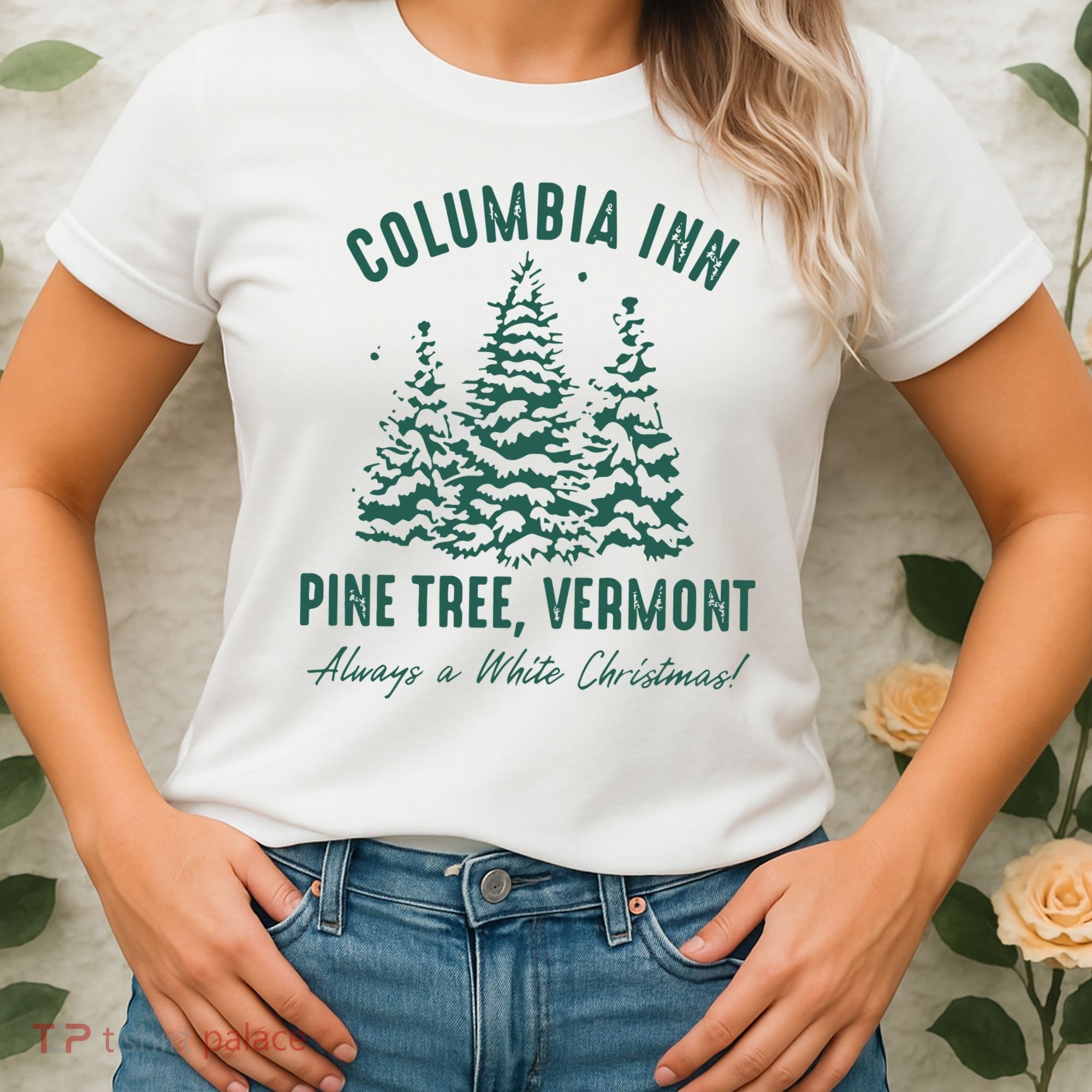 Columbia Inn Pine Tree Vermont Sweatshirt A White Christmas Bing Crosby Women's T-Shirt