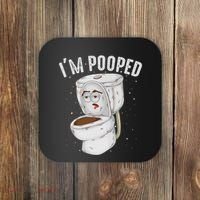 Cool IM Pooped Funny Dirty Toilet Bowl Joke Lover Gift Coaster thumb 0