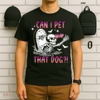 Can I Pet That Dog Skeleton Halloween T-Shirt thumb 6