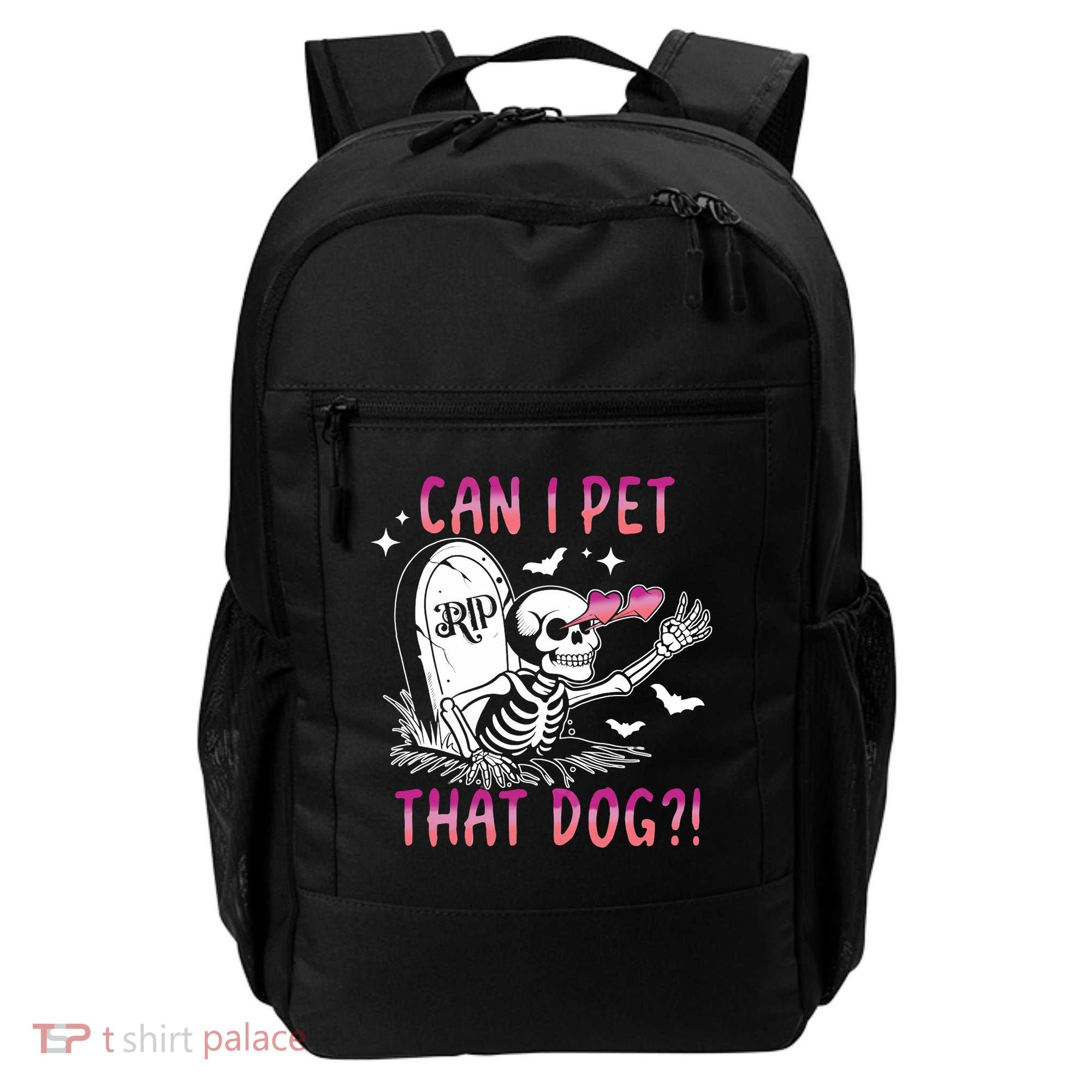 Can I Pet That Dog Skeleton Halloween Backpack