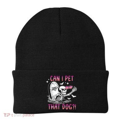 Can I Pet That Dog Skeleton Halloween Beanie