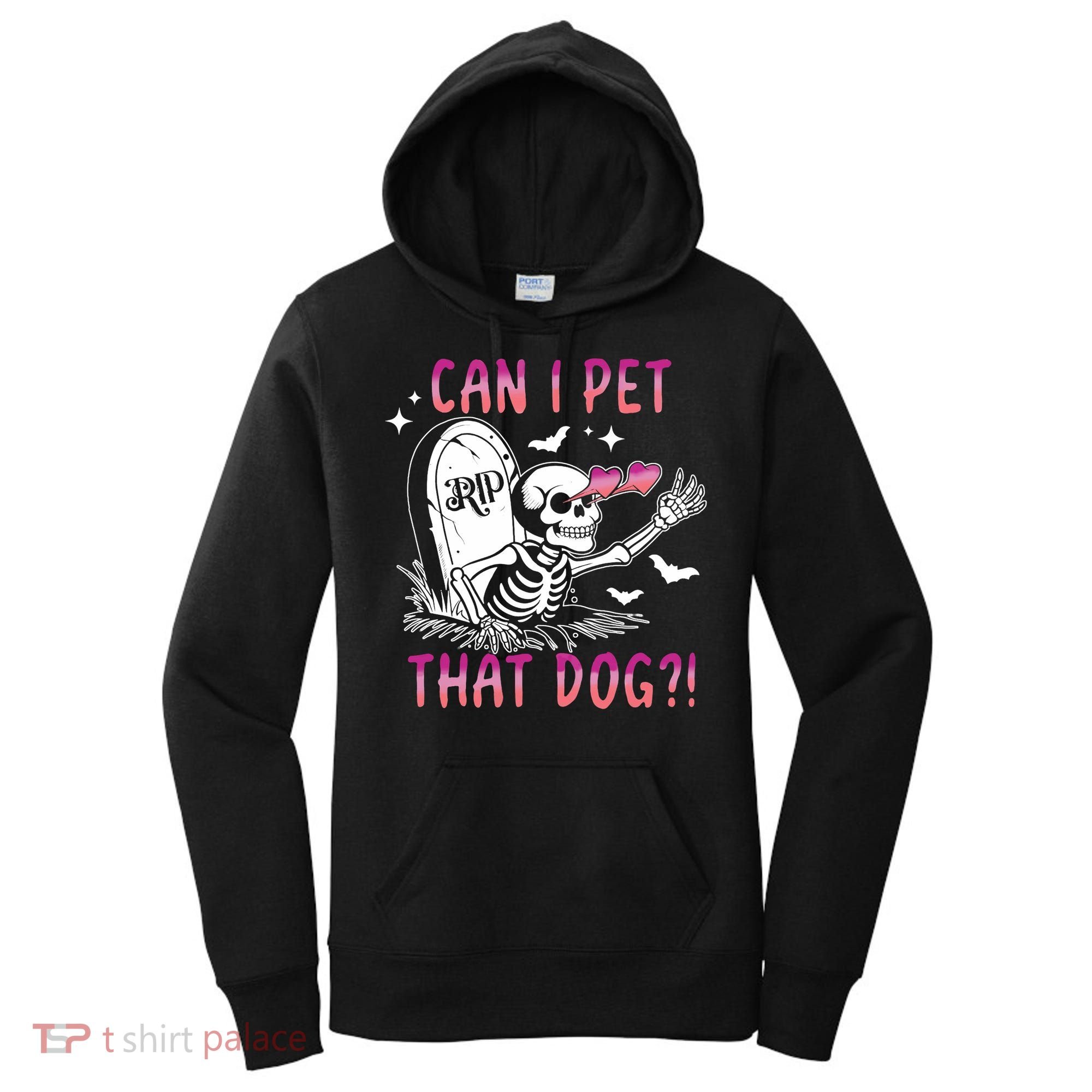 Can I Pet That Dog Skeleton Halloween Women's Hoodie