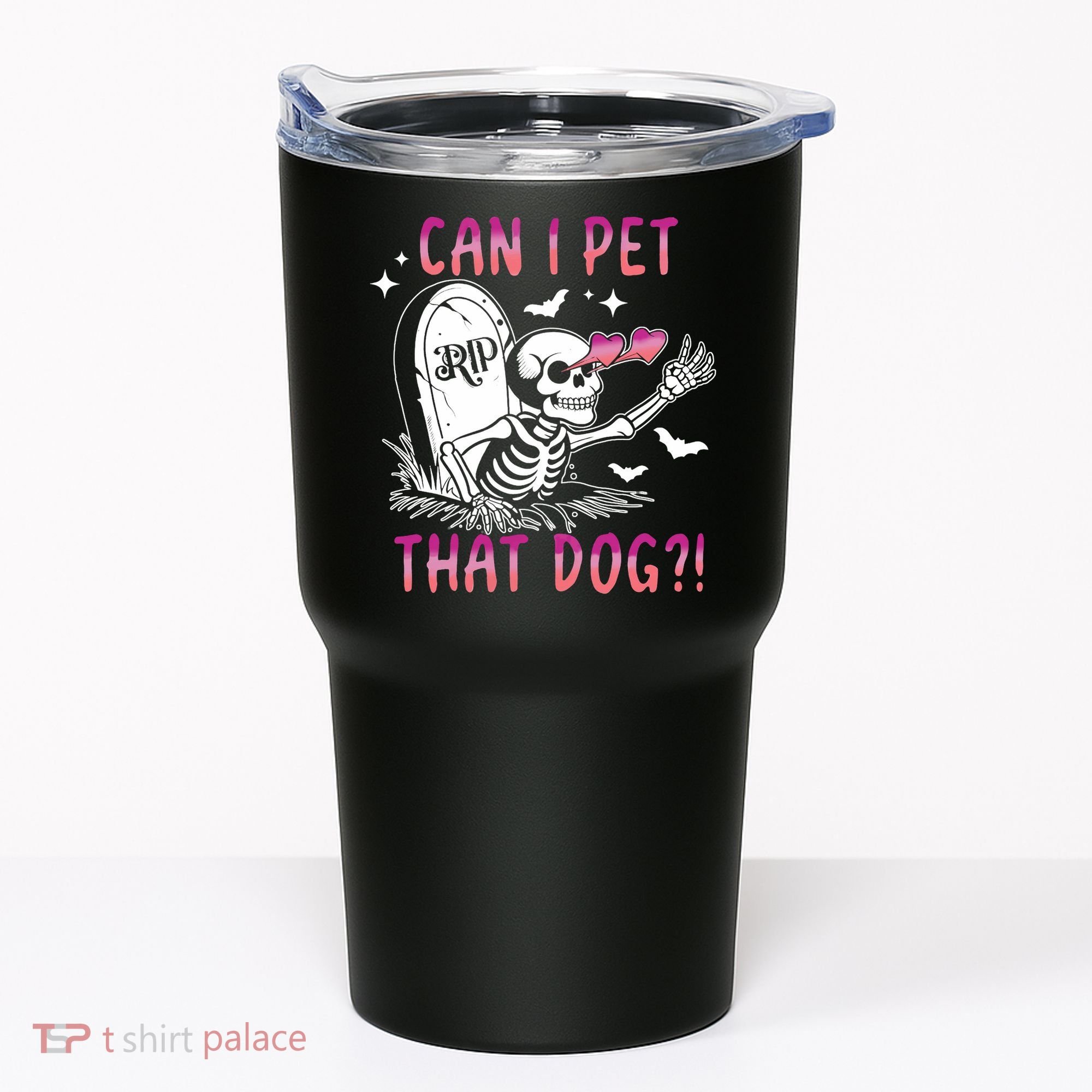 Can I Pet That Dog Skeleton Halloween Tumbler