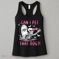 Can I Pet That Dog Skeleton Halloween Women's Tank Top thumb 3