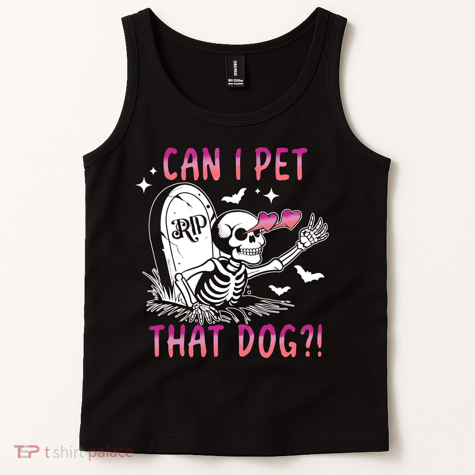 Can I Pet That Dog Skeleton Halloween Tank Top