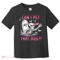 Can I Pet That Dog Skeleton Halloween Toddler T-Shirt thumb 0