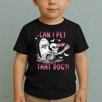 Can I Pet That Dog Skeleton Halloween Toddler T-Shirt thumb 2