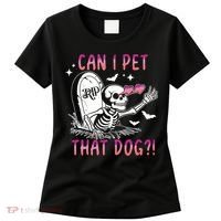 Can I Pet That Dog Skeleton Halloween Women's T-Shirt thumb 0