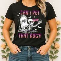 Can I Pet That Dog Skeleton Halloween Women's T-Shirt thumb 2