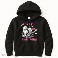 Can I Pet That Dog Skeleton Halloween Kids Hoodie thumb 0