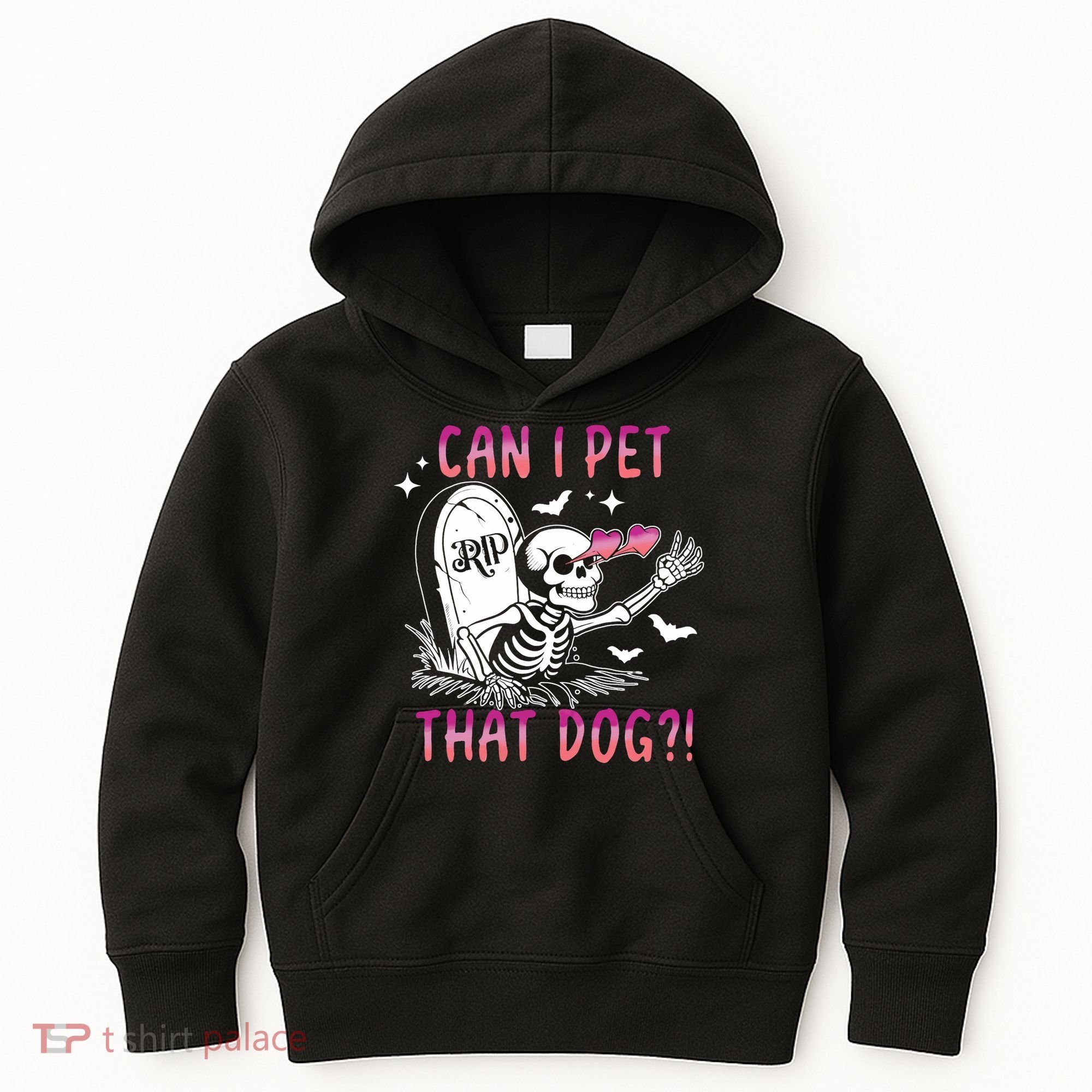 Can I Pet That Dog Skeleton Halloween Kids Hoodie