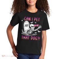 Can I Pet That Dog Skeleton Halloween Kids T-Shirt thumb 2