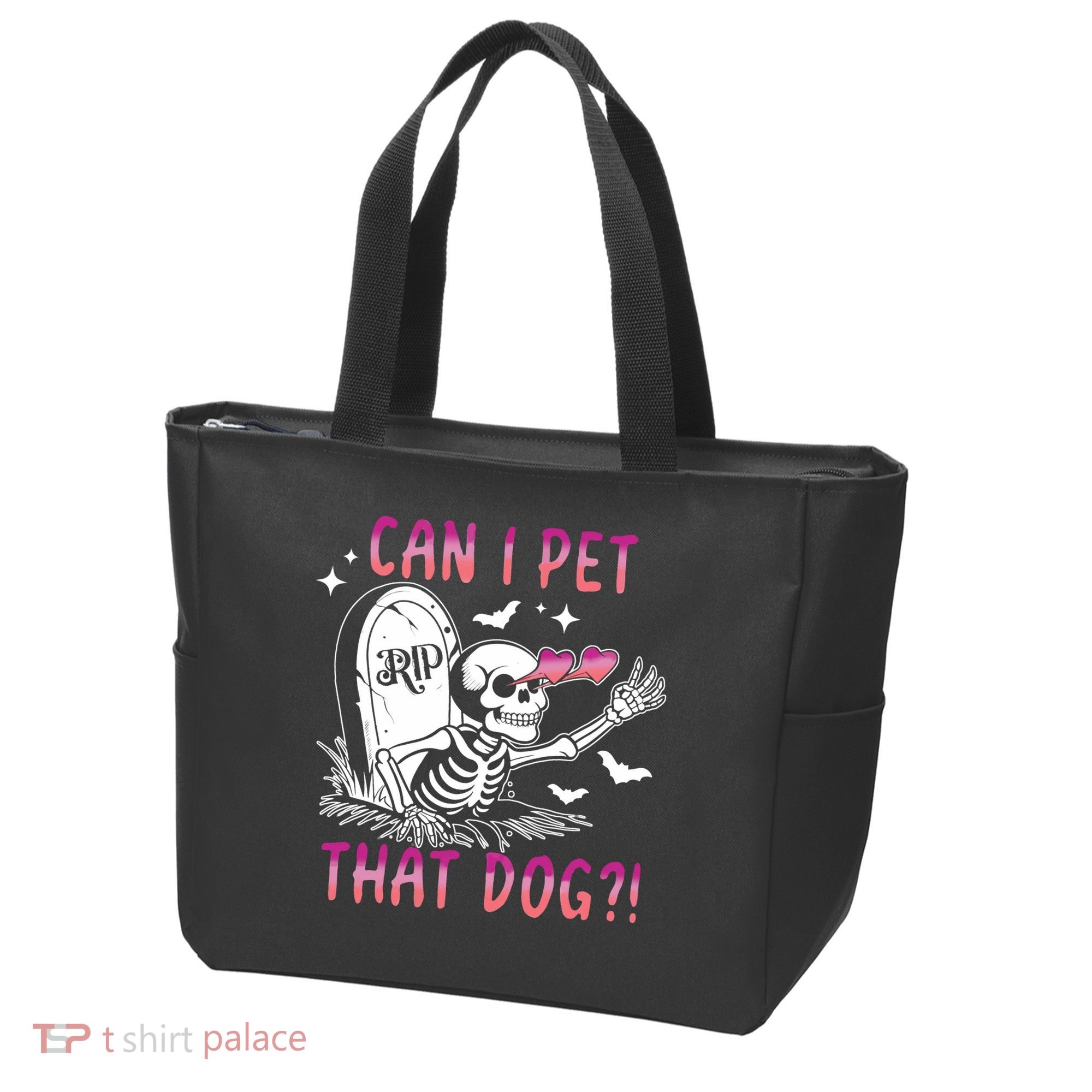 Can I Pet That Dog Skeleton Halloween Tote Bag