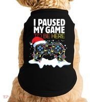 Christmas I Paused My Game To Be Here Funny Sarcastic Doggie Tank thumb 0