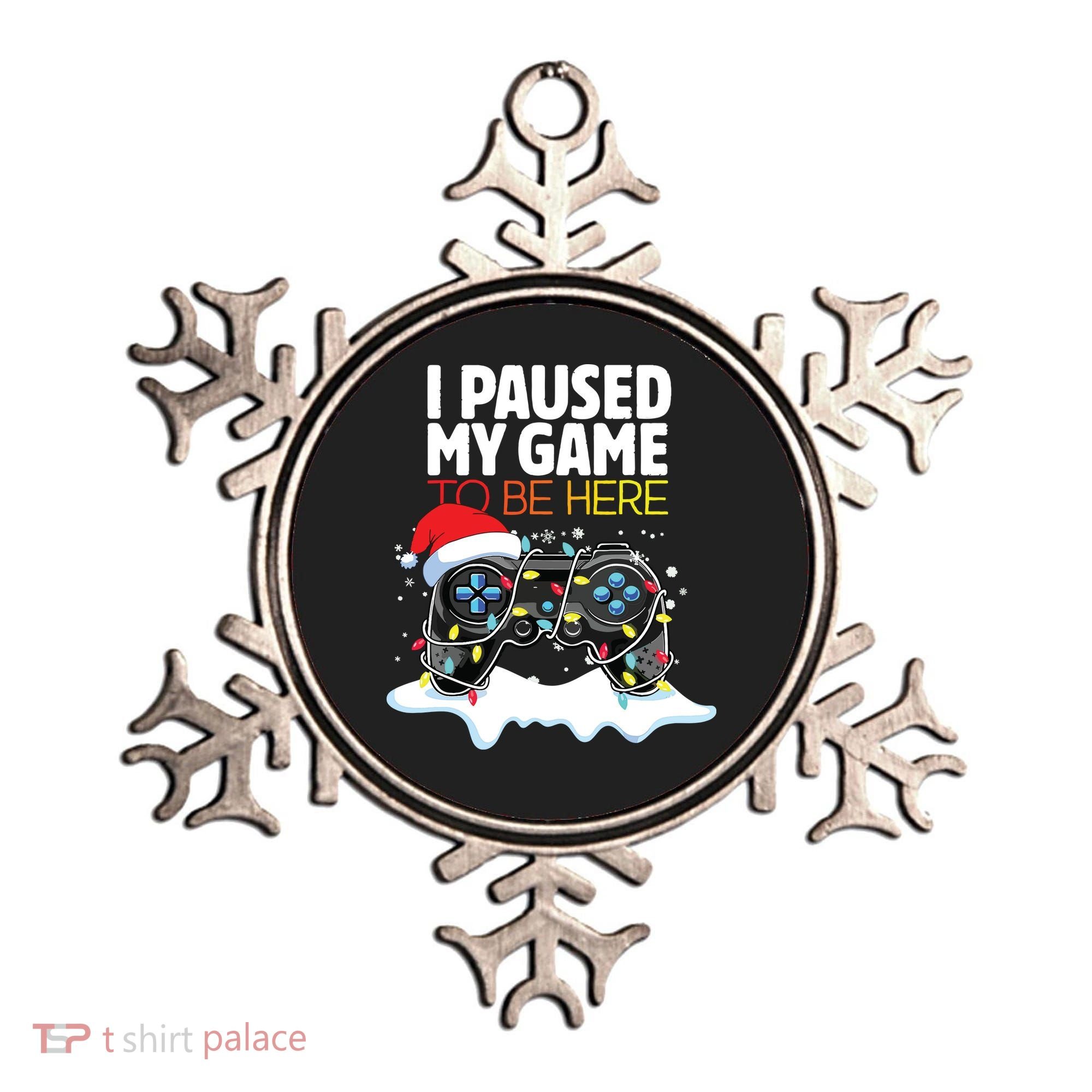 Christmas I Paused My Game To Be Here Funny Sarcastic Ornament