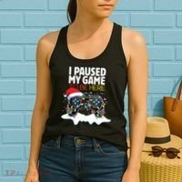 Christmas I Paused My Game To Be Here Funny Sarcastic Women's Tank Top thumb 2