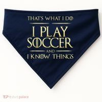 Cool I Play Soccer And I Know Things USA-Made Doggie Bandana thumb 0