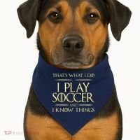 Cool I Play Soccer And I Know Things USA-Made Doggie Bandana thumb 1
