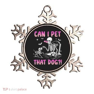 Can I Pet That Dog Funny Skeleton Dog Lover Halloween Ornament