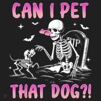 Can I Pet That Dog Funny Skeleton Dog Lover Halloween Hat thumb 2