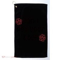 Can I Pet Your Dog? Funny Cute Pet Lover Saying Golf Towel thumb 0