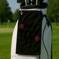 Can I Pet Your Dog? Funny Cute Pet Lover Saying Golf Towel thumb 2