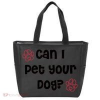 Can I Pet Your Dog? Funny Cute Pet Lover Saying Tote Bag thumb 0
